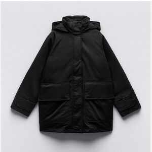 Zara Black Puffer Winter Jacket